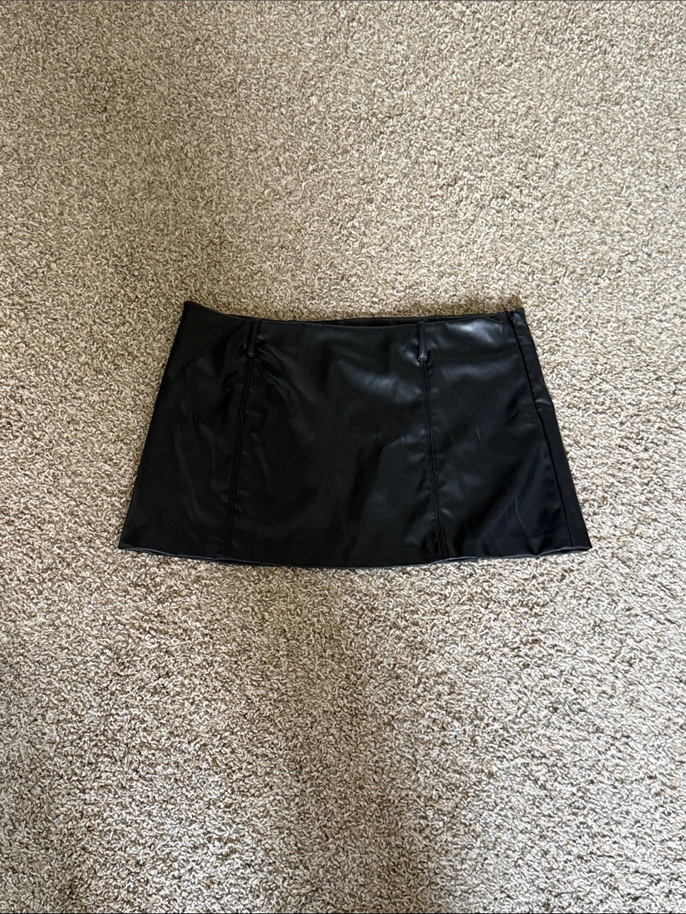 H&M Black Faux Leather Grunge Halloween Micro Sexy Mini Skirt